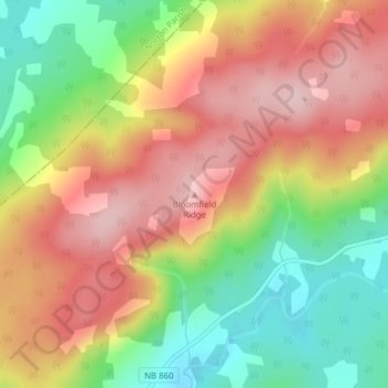 Mappa topografica Bloomfield Ridge, altitudine, rilievo