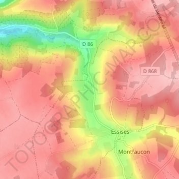 Mappa topografica Les Maisons, altitudine, rilievo