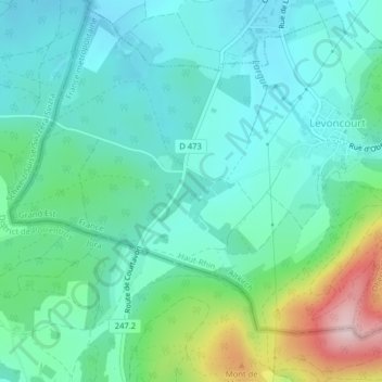 Mappa topografica Grand Riff, altitudine, rilievo