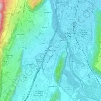 Mappa topografica Le Pont Rouge, altitudine, rilievo