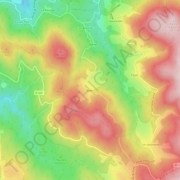 Mappa topografica Épalle, altitudine, rilievo