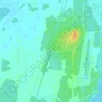 Mappa topografica Blueberry Rock, altitudine, rilievo