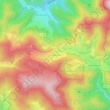 Mappa topografica Hinterheubronn, altitudine, rilievo