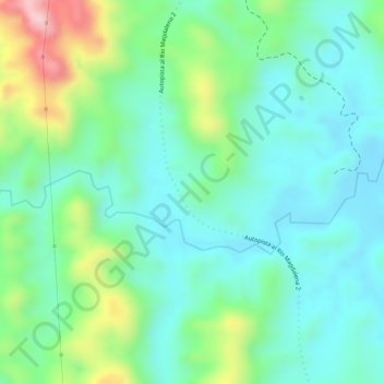 Mappa topografica Llanogrande, altitudine, rilievo