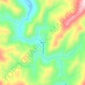 Mappa topografica Toliver, altitudine, rilievo
