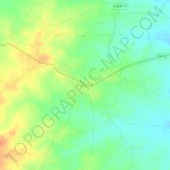 Mappa topografica Barghat, altitudine, rilievo