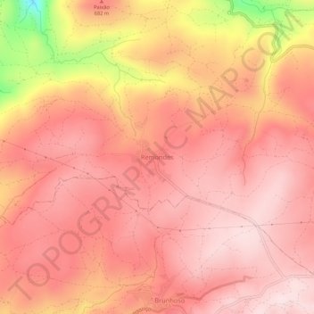 Mappa topografica Remondes, altitudine, rilievo