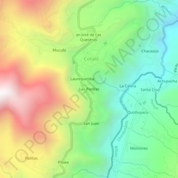Mappa topografica Las Piedras, altitudine, rilievo