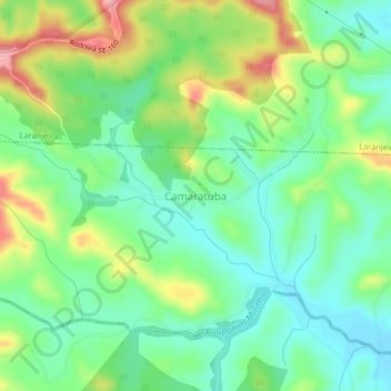 Mappa topografica Camaratuba, altitudine, rilievo