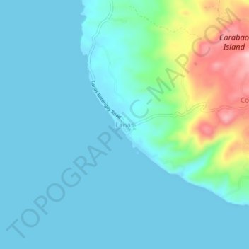 Mappa topografica Lanas, altitudine, rilievo