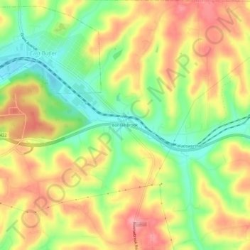 Mappa topografica Bonnie Brook, altitudine, rilievo