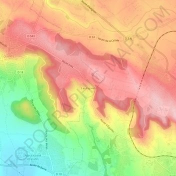 Mappa topografica Les Figons, altitudine, rilievo