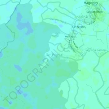 Mappa topografica San Pascual, altitudine, rilievo