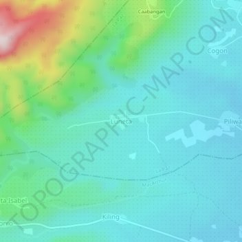 Mappa topografica Luneta, altitudine, rilievo