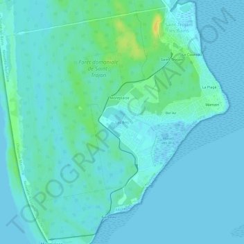 Mappa topografica Les Bris, altitudine, rilievo