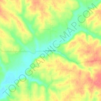 Mappa topografica South Boston, altitudine, rilievo