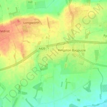 Mappa topografica Southmoor, altitudine, rilievo