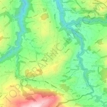 Mappa topografica Stein AR, altitudine, rilievo
