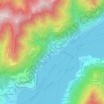 Mappa topografica Vignola, altitudine, rilievo