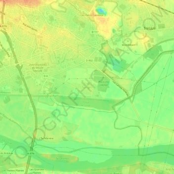 Mappa topografica Sorges, altitudine, rilievo
