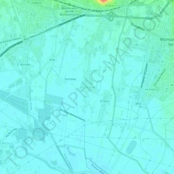 Mappa topografica Via Nova, altitudine, rilievo