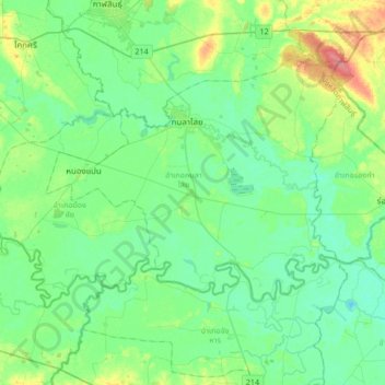 Mappa topografica Thanya, altitudine, rilievo