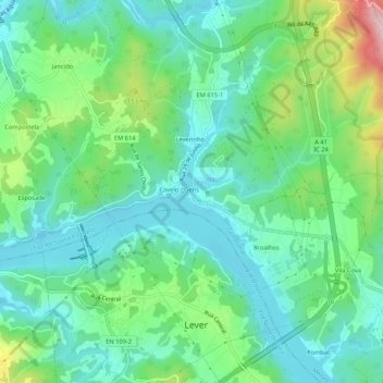 Mappa topografica Lixa, altitudine, rilievo