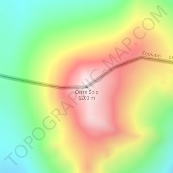 Mappa topografica Cerro Solo, altitudine, rilievo