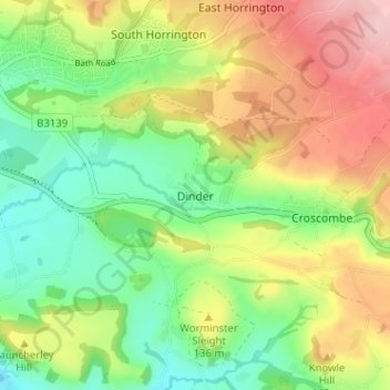 Mappa topografica Dinder, altitudine, rilievo