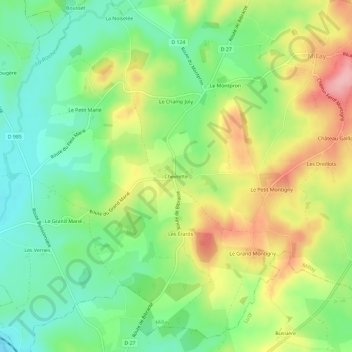 Mappa topografica Chevrette, altitudine, rilievo