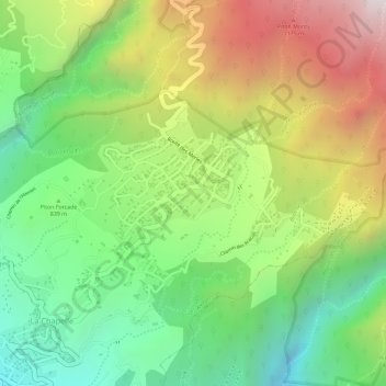 Mappa topografica Le Tevelave, altitudine, rilievo