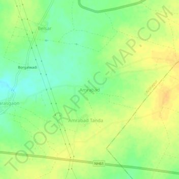 Mappa topografica Amrabad, altitudine, rilievo