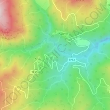 Mappa topografica Il Poggio, altitudine, rilievo