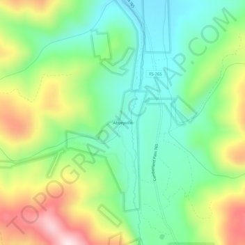 Mappa topografica Abbeyville, altitudine, rilievo