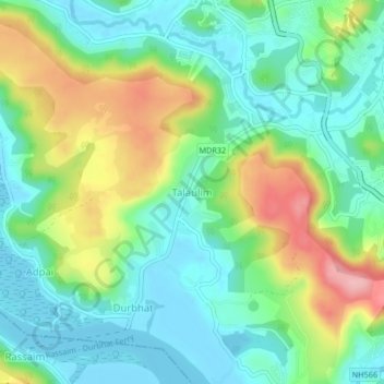 Mappa topografica Talaulim, altitudine, rilievo