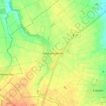 Mappa topografica Gereonsweiler, altitudine, rilievo