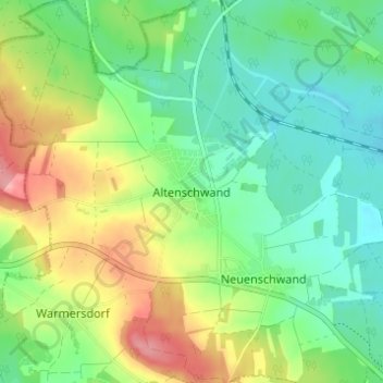 Mappa topografica Altenschwand, altitudine, rilievo