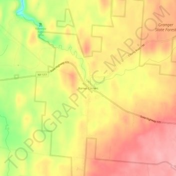 Mappa topografica Barnes Corners, altitudine, rilievo