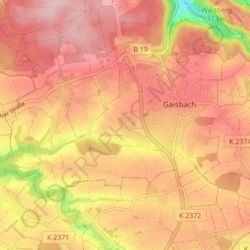 Mappa topografica Unterhof, altitudine, rilievo
