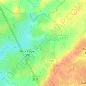 Mappa topografica Houlbec, altitudine, rilievo