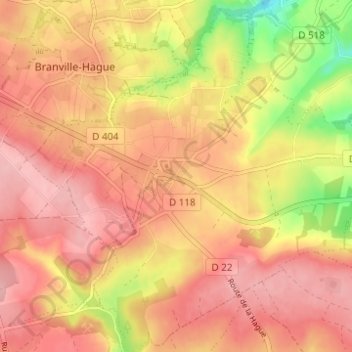 Mappa topografica Le Bacchus, altitudine, rilievo