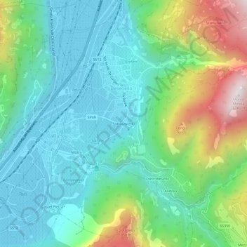 Mappa topografica Sottocastello, altitudine, rilievo
