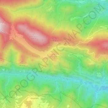 Mappa topografica Gisclareny, altitudine, rilievo