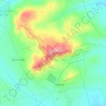 Mappa topografica Carrascal, altitudine, rilievo
