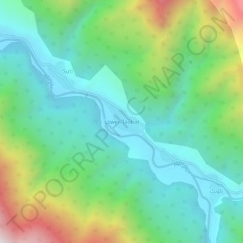 Mappa topografica Lower Taobat, altitudine, rilievo