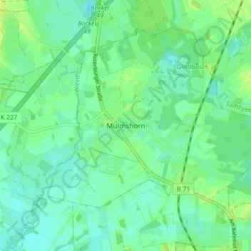Mappa topografica Mulmshorn, altitudine, rilievo