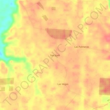 Mappa topografica San Juan, altitudine, rilievo
