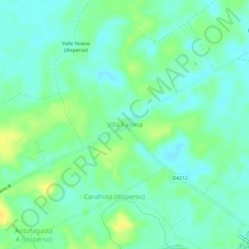 Mappa topografica Villa Fatima, altitudine, rilievo