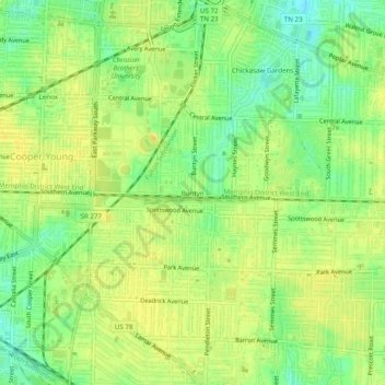 Mappa topografica Buntyn, altitudine, rilievo