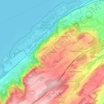 Mappa topografica Les Carrons, altitudine, rilievo